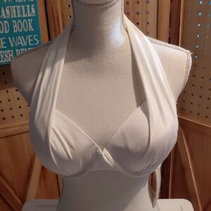Elegant White Halter Swim Top